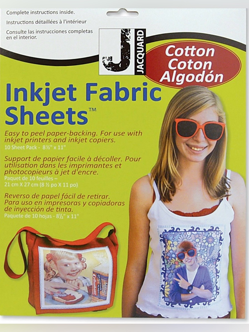 3 Cotton Inkjet Fabric Sheets; 8.5” x 11” Ten Packs Each